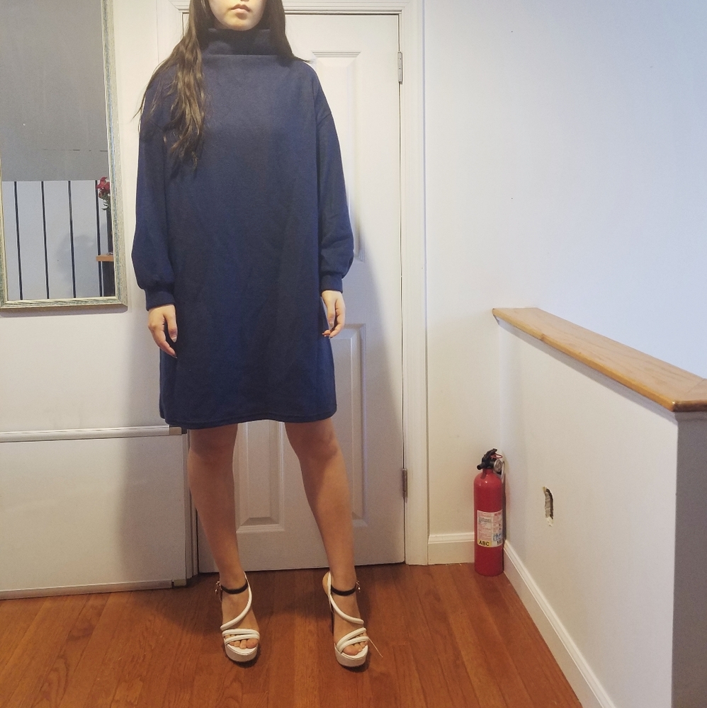 Navy Fleece Dress
